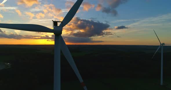 Wind Turbines at sunset