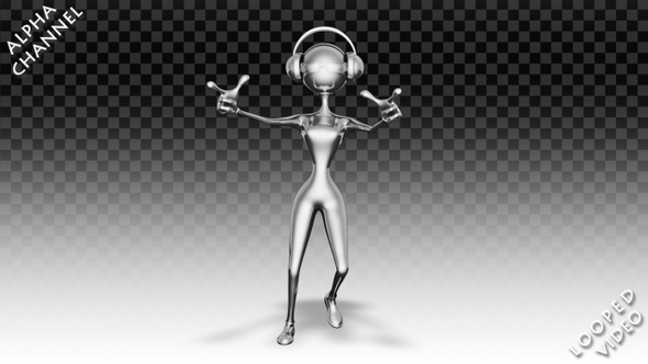 3D Silver Woman - Cartoon Club Dance