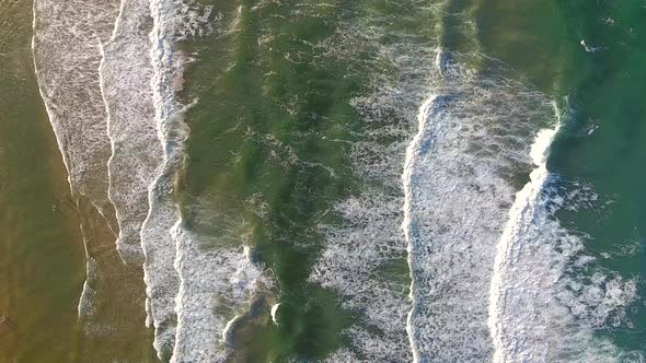 Aerial view of waves in Atlantic ocean in Brazil.