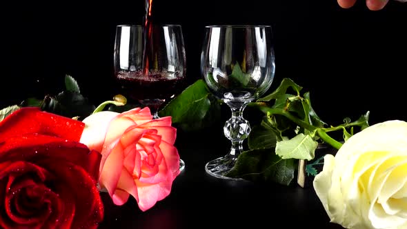 Wine Glasses and Rose