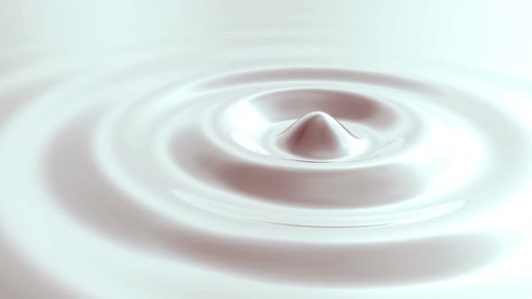 Endless abstract animation of circular white dense liquid ripples. Loopable. HD