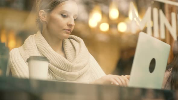 Freelancer Business Woman Working With Laptop