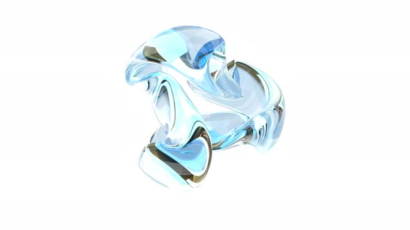 Modern Abstract Blue Glass Object Able to Loop Seamless