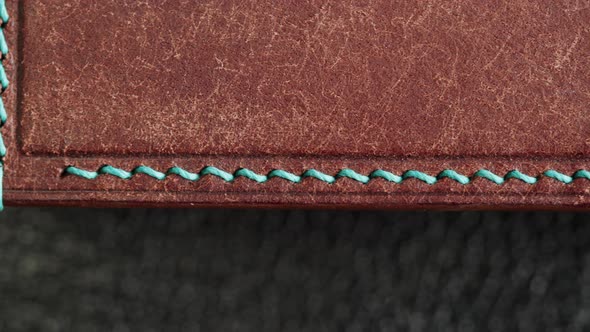 Brown Leather Closeup Production of Handmade Accessories Made of Genuine or Artificial Animal Skin