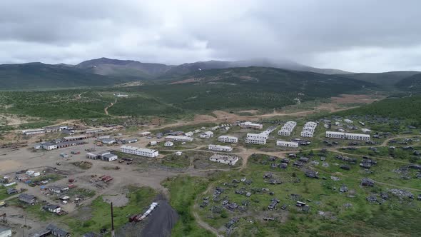 Aerial view of abandoned village in Chukotka. 18