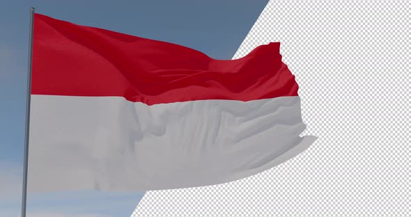 flag Indonesia patriotism national freedom, seamless loop, alpha channel