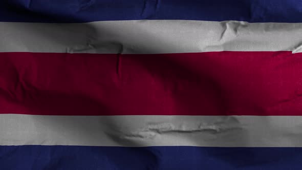 Costa Rica Flag Textured Waving Background 4K