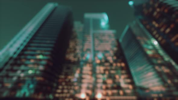 Abstract Blurred Bokeh at Night of City As for Business District Background alt