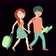 Animated Characters Couple Walking Alpha Transparent - VideoHive Item for Sale