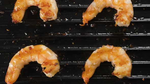 Shrimps Grilled on an Electric Grill