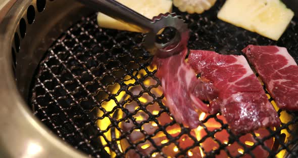 Grill beef in Japanese restaurant 