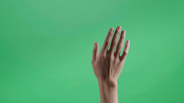 Hand Flick Of Left On Green Screen Background