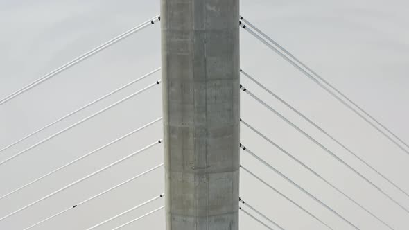 Aerial View of the Top of the Pylons of the Russian Bridge