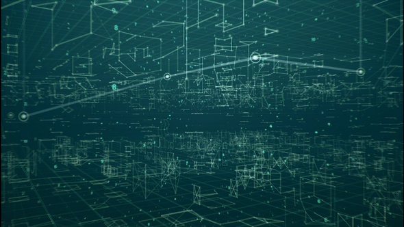 Hi-Tech Buildings Abstract Looped Background 4 K alt