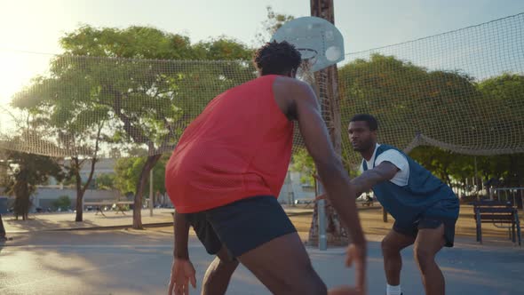 street basketball game outdoor.