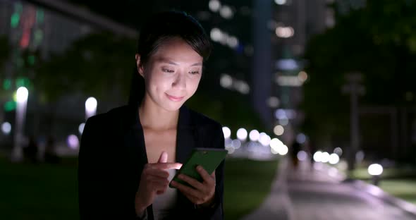 Business woman use of smart phone