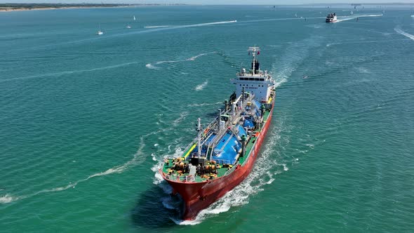 LNG Liquified Natural Gas Tanker Vessel At Sea