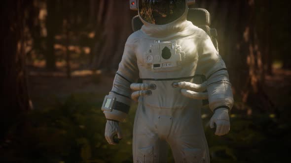 Lonely Astronaut in Dark Forest