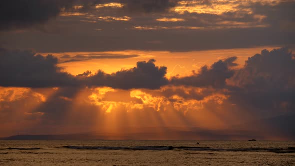 Sunrise Clouds and Sea, View From Sanur Beach, Bali, Indonesia