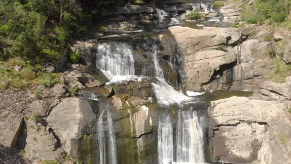 Aerial shot of Agnes falls in Victoria Australia.