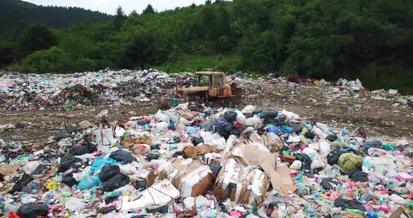 Old Tractor at a Landfill