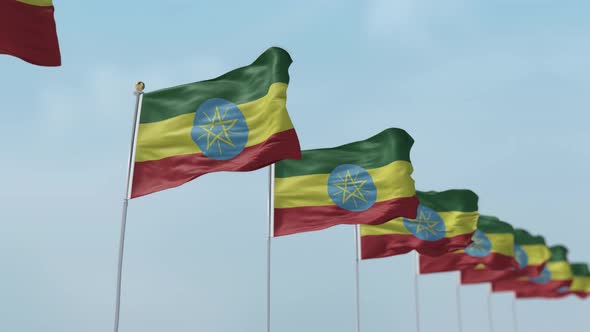 Ethiopia  Row Of Flags 
