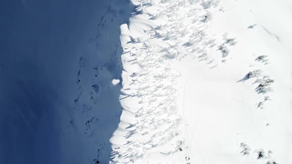 Snow capped mountain during winter 4k