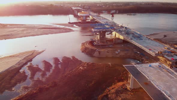 Aerial Bridge Construction Site 13