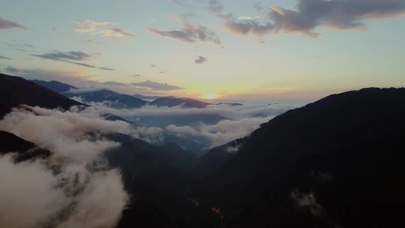 Cloudy and Fog Sunset