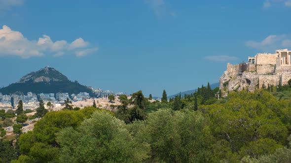 Iconic Parthenon Temple at the Acropolis of Athens, Greece