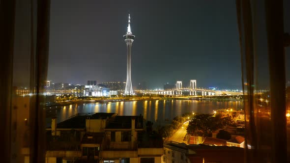 Macau city timelapse at night