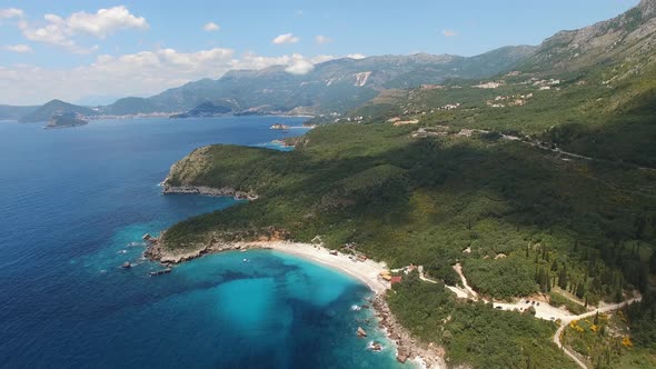 Drone View of the Greenery on Drobni Pijesak Beach