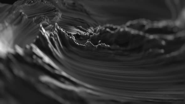 Moving Black Gray Water Texture, Resonance in Ferromagnetic Liquid. Dynamic Motion and