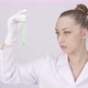Pretty Scientist Check Test Tube with Green Liquid White Laboratory Background - VideoHive Item for Sale