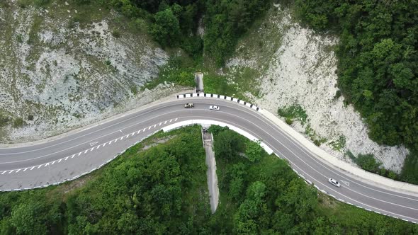 Mountain Winding Zig Zag Road