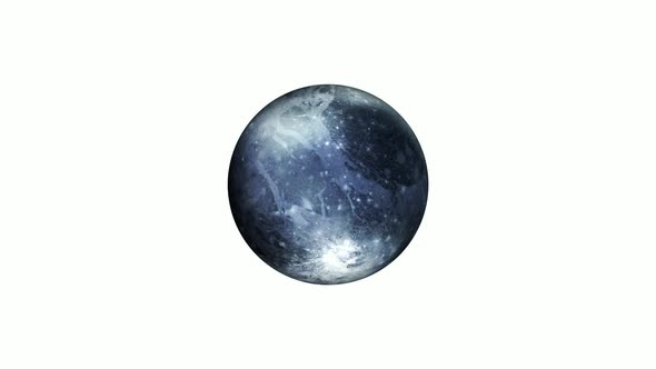 3d Pluto Rotated In White Background