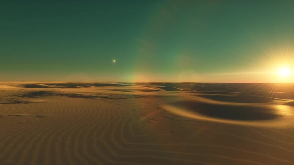 Space Background - Exoplanet with Desert