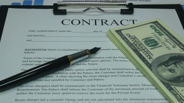 Successful Financial Business Contract And Dollars
