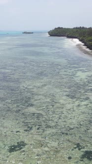 Vertical Video of the Ocean Near the Coast of Zanzibar Tanzania