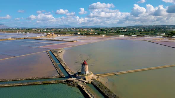 Natural Reserve of the Saline Dello Stagnone Near Marsala and Trapani Sicily