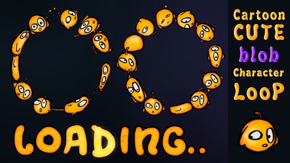 Loading Cartoon Character Cute Blob