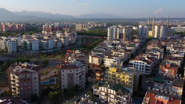 Aerial View of Modern Residential Buildings in European City