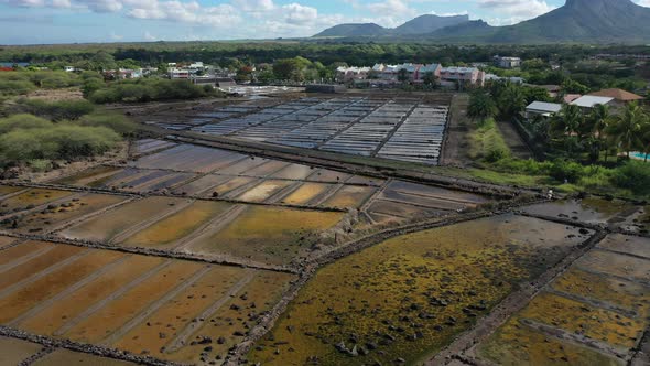 Top View of Tamarin Salt Production Sea Salt, Mauritius