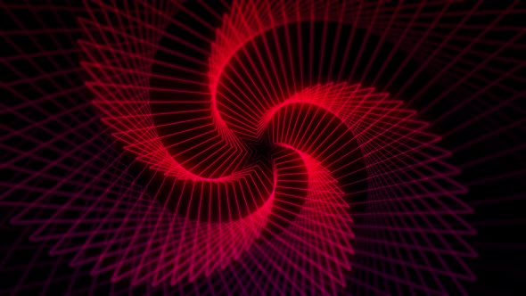 Neon Red Star Wave Tunnel Abstract 4K Moving Wallpaper Background