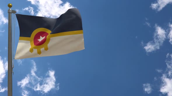 Tulsa City Flag Oklahoma (Usa) On Flagpole