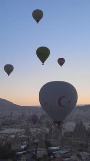 Cappadocia Turkey  Vertical Video of Balloon Launch