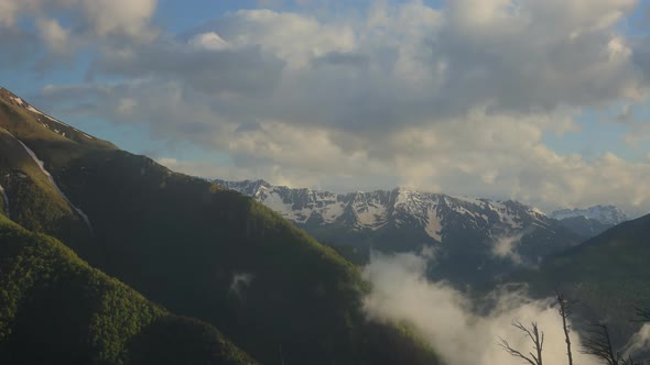 Mountain Cloud Top View Landscape. Beautiful Nature Natural Landscape