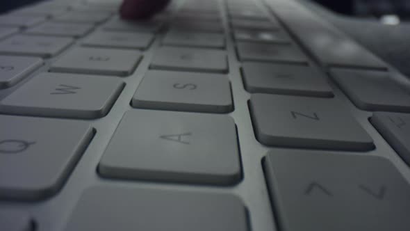 Male Hands Typing on Computer Keyboard. Unrecognizable Man Using Keyboard