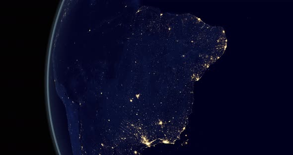 Brazil in Night in Planet Earth alt