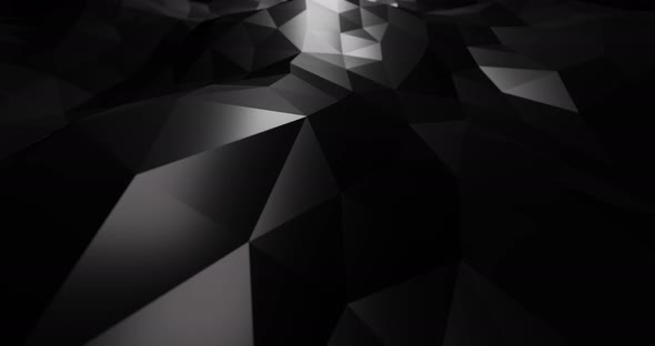 3d Animation of Black Abstract Geometric Background